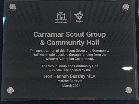 Hall Opening Plaque
